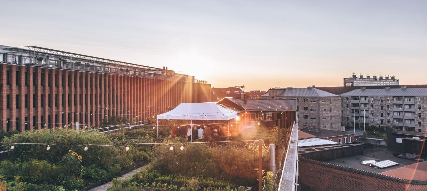 Luftfoto af tagfarm på Østerbro